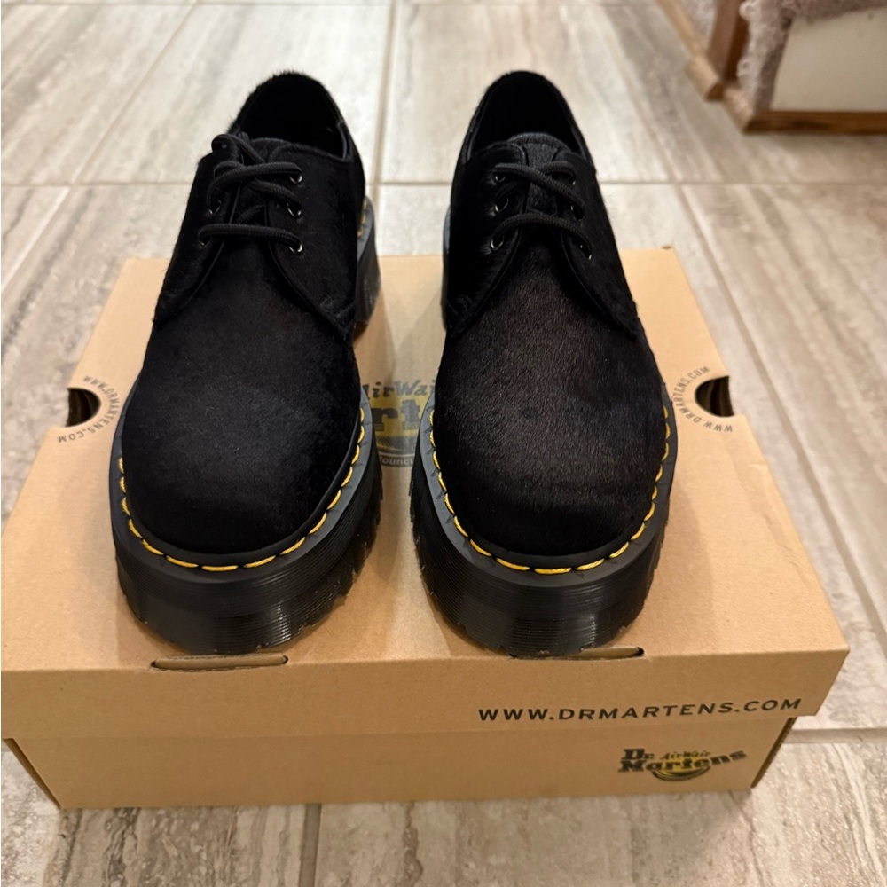 Dr. Martens Platform Shoes with Genuine Bovine Hair